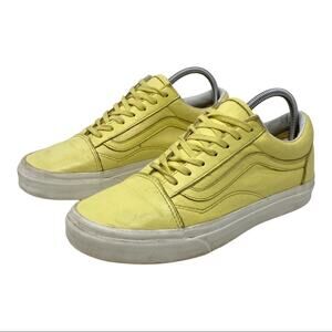 Vans Old Skool Yellow Pastel Leather Sneaker Unisex Size W 7 M 5.5